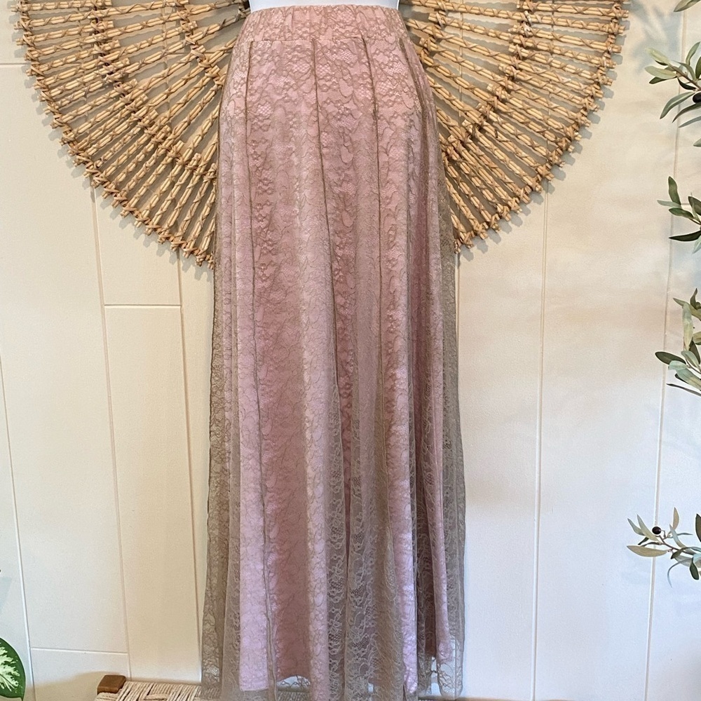 Free People Shape Of You Maxi Skirt Set New without tag Size XS Sandy Pink Combo - Picture 9 of 13